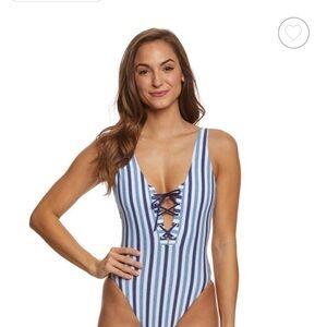Splendid stripe swimsuit NWOT